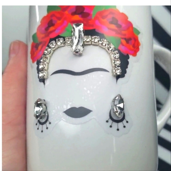 Frida rhinestone bling coffee mug - Picture 2 of 4